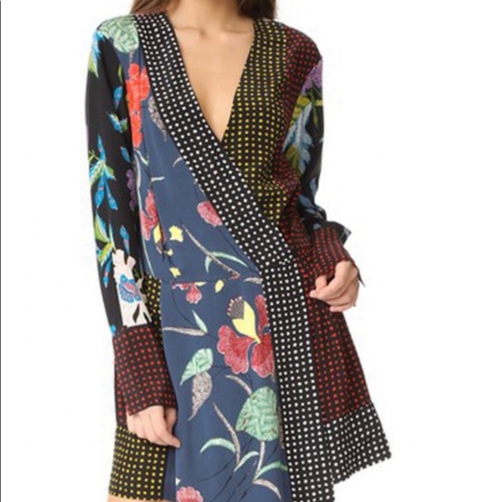 Diane von Furstenberg Long Sleeve Crossover Dress